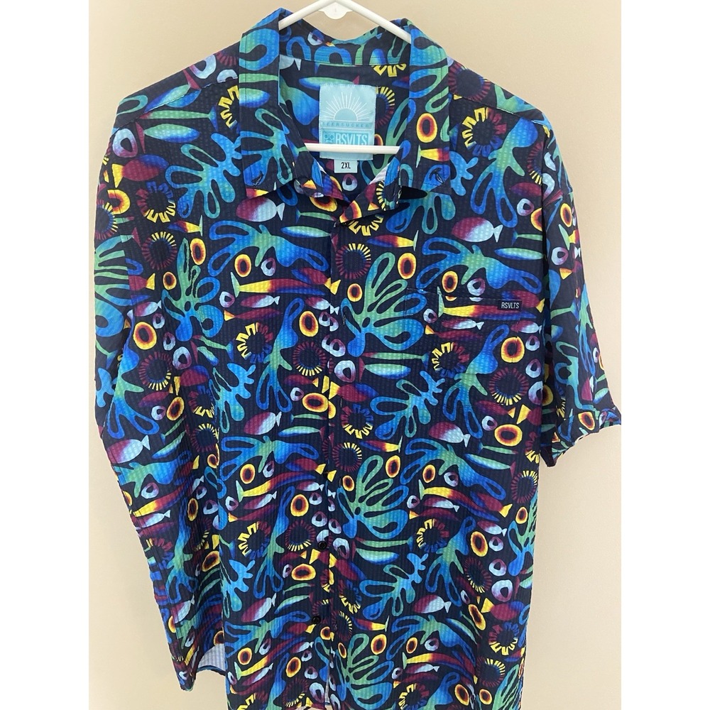 RSVLTS Men's 2XL Rad Reef‎ seersucker